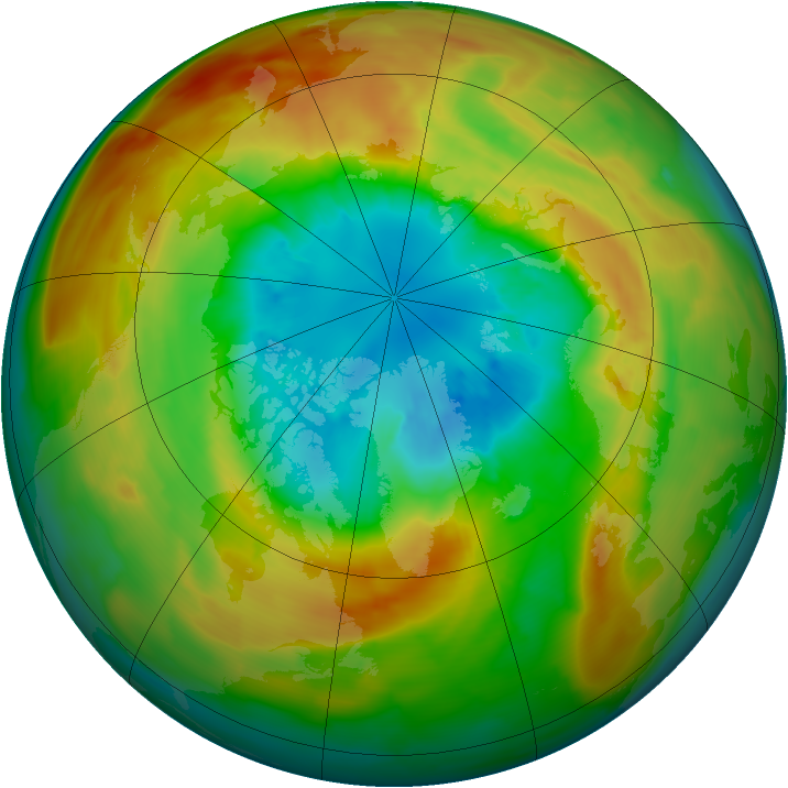 Arctic ozone map for 14 March 2011